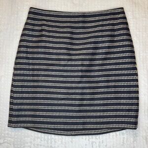 Ann Taylor LOFT Black Navy Tan Tweed Skirt - Small 4P 4 Petite